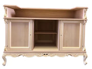 Bancone da bar classico barocco legno grezzo 164x68x115 - Mobili 2G