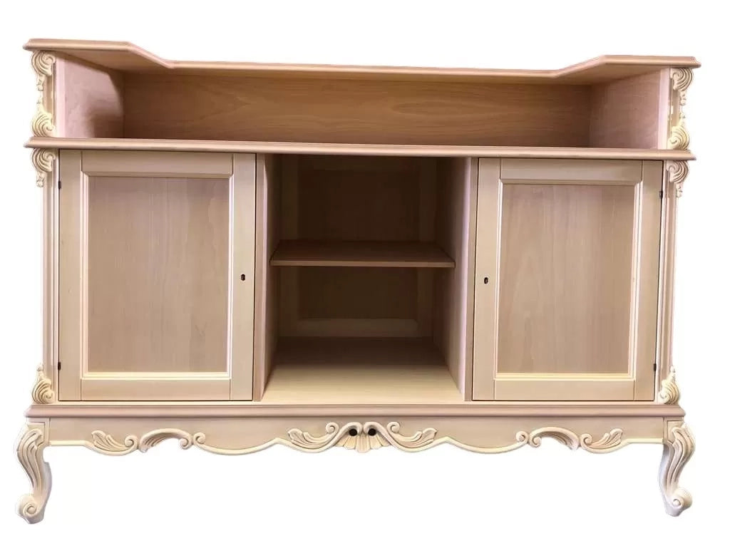 Bancone da bar classico barocco legno grezzo 164x68x115 - Mobili 2G