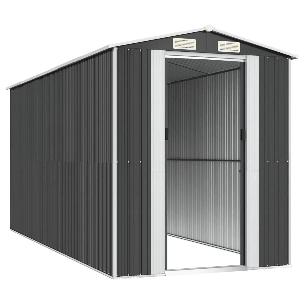 Capanno da Giardino Antracite 192x440x223 cm in Acciaio Zincato cod mxl 50401