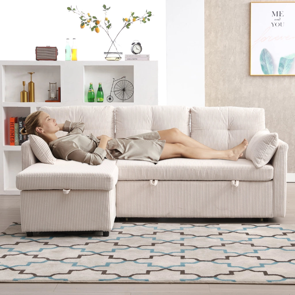Divano Letto Angolare con Contenitore e Chaise Longue ¨C MINIMAL ¨C Modulare