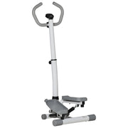 Stepper con Monitor LCD Manubrio Regolabile ed Elastici in Acciaio e ABS Bianco e Grigio