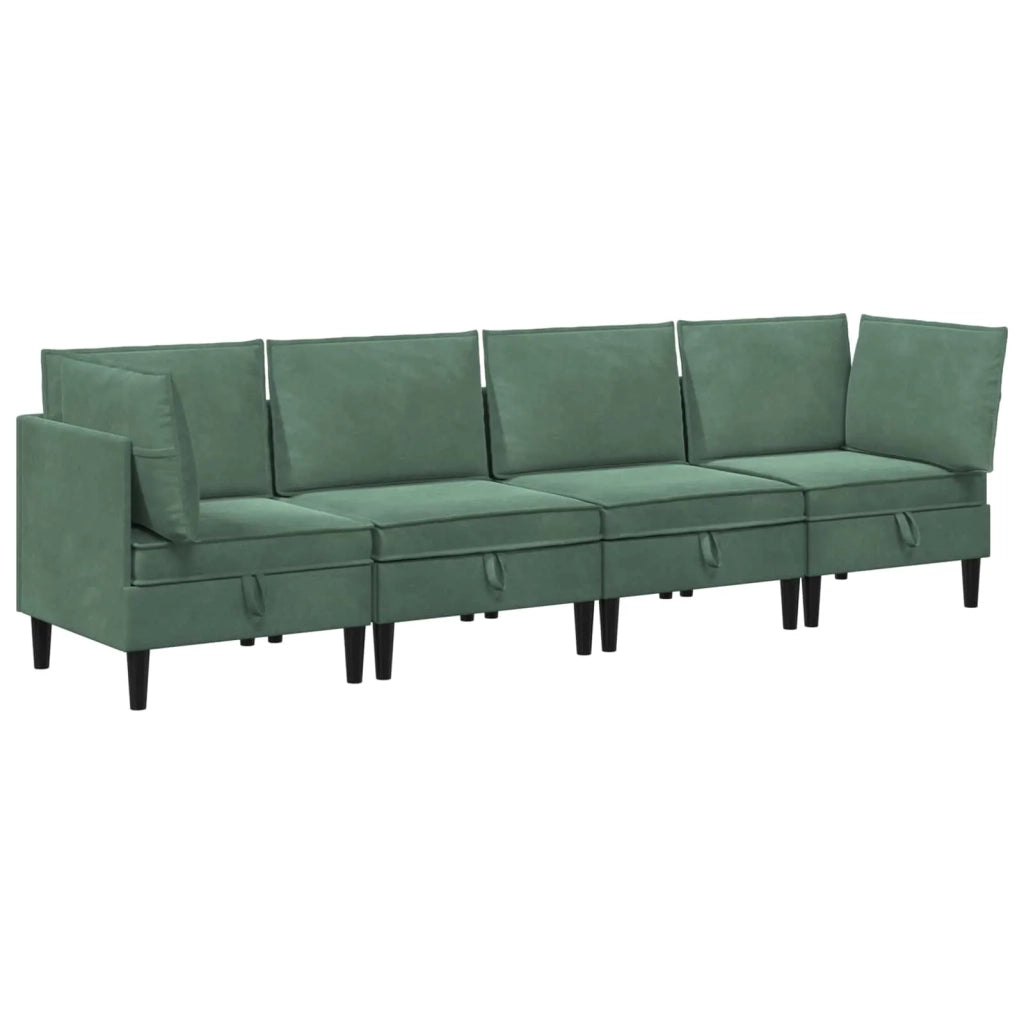 Set di mobili per il soggiorno 4 pcs Verde Mare Velluto 3413774