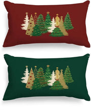 Set di cuscini copri di 2 - 16x32 design natalizio - Cuscini copri decorativi lombares - Poliestere lussuoso - Lavabile in macchina - Adatto a bambini e animali domestici - Copri cuscino