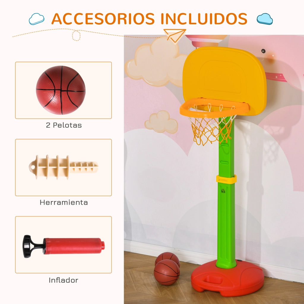 Canestro da Basket per Bambini con Altezza Regolabile ¨C zephmum ¨C 52.5x44x120-160 cm Multicolore
