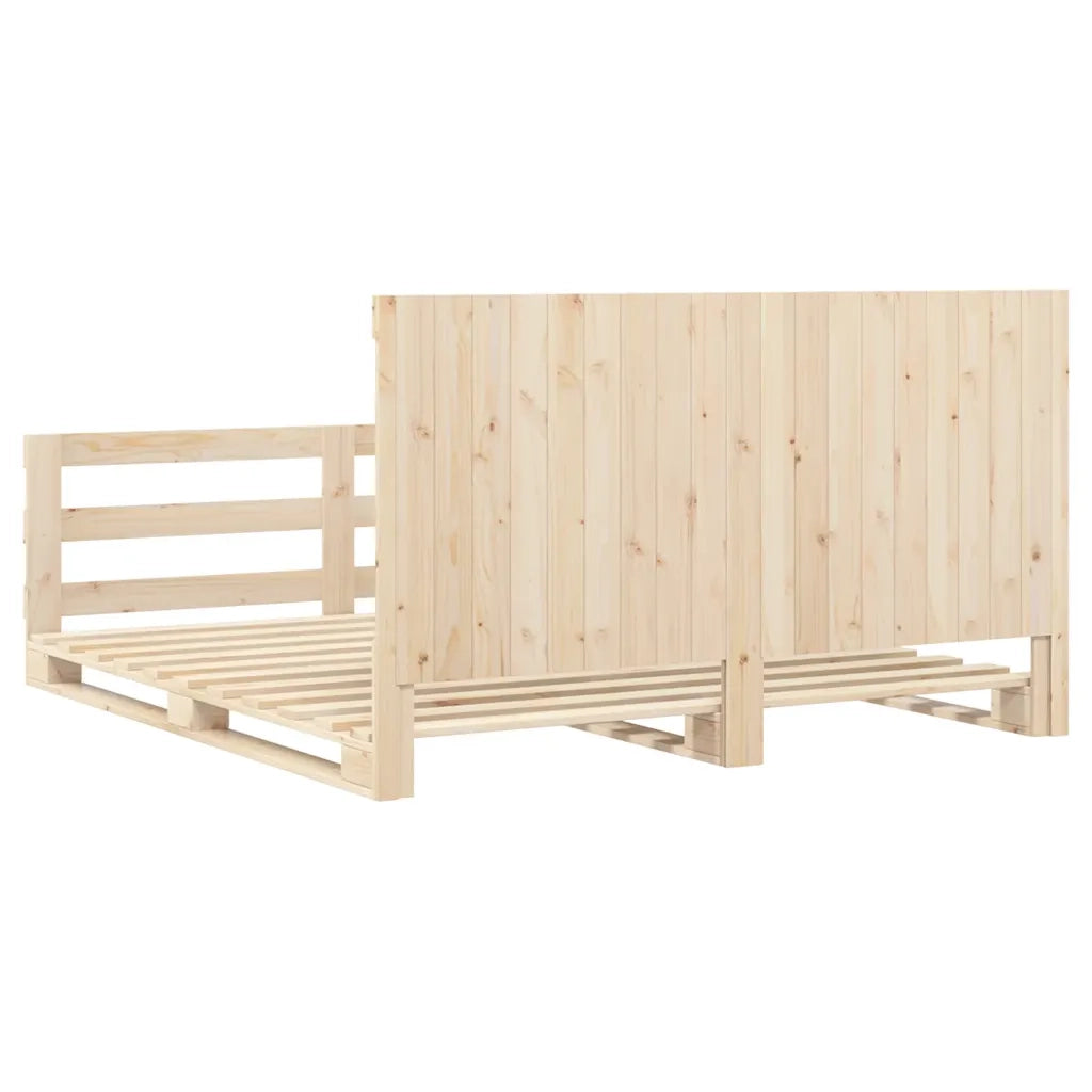 Giroletto con Testiera 200x200 cm in Legno Massello di Pino