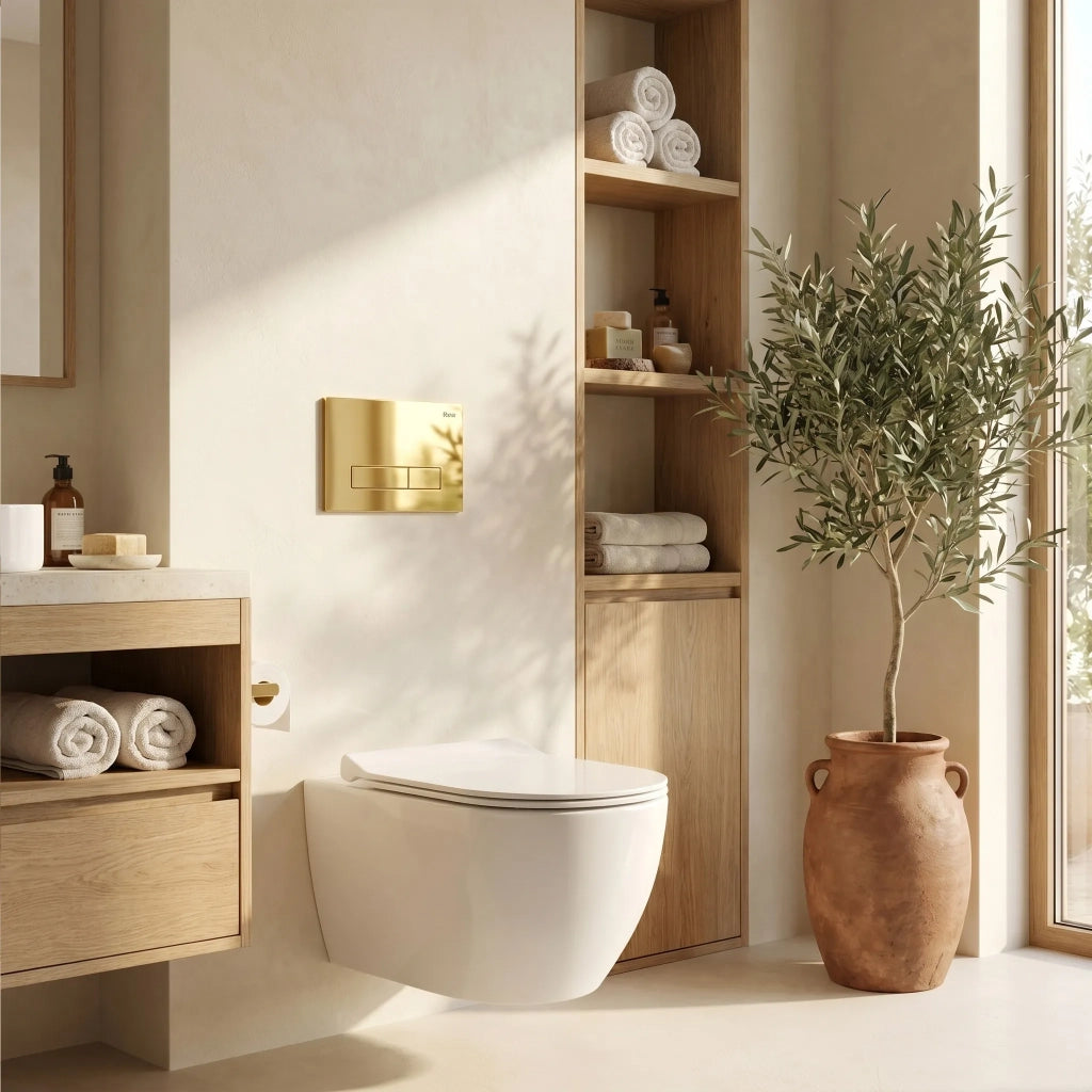 Set Telaio Da Incasso Per Wc Slim 024n Con Pulsante Hd Gold