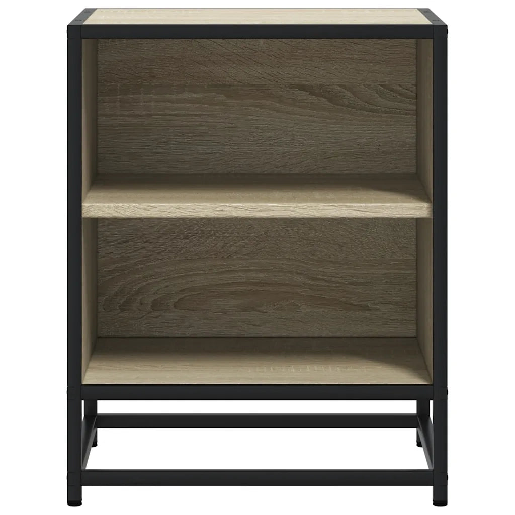 vidaXL Comodini 2pz Rovere Sonoma 40x31x50cm Legno Multistrato Metallo
