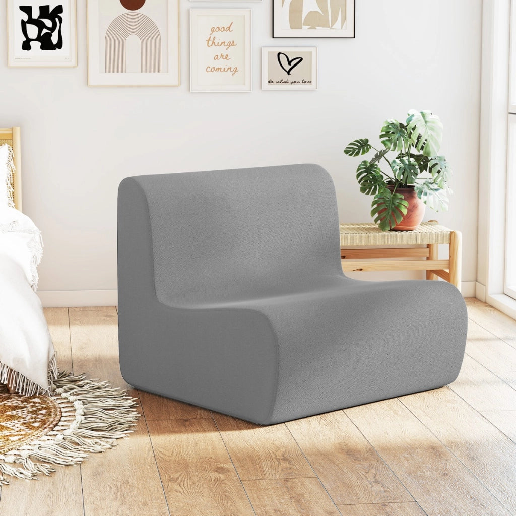 Poltrona sacco divano pigro da pavimento con morbido velluto e supporto ergonomico, Poltrona singola da lettura-Divani da terra