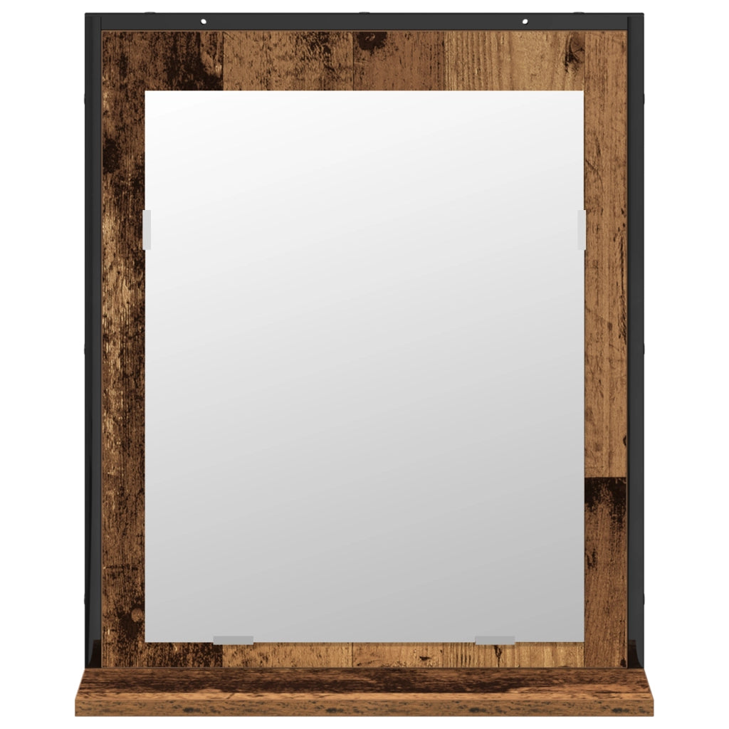 Set di mobili da bagno 2 pezzi in legno vecchio e legno ingegnerizzato