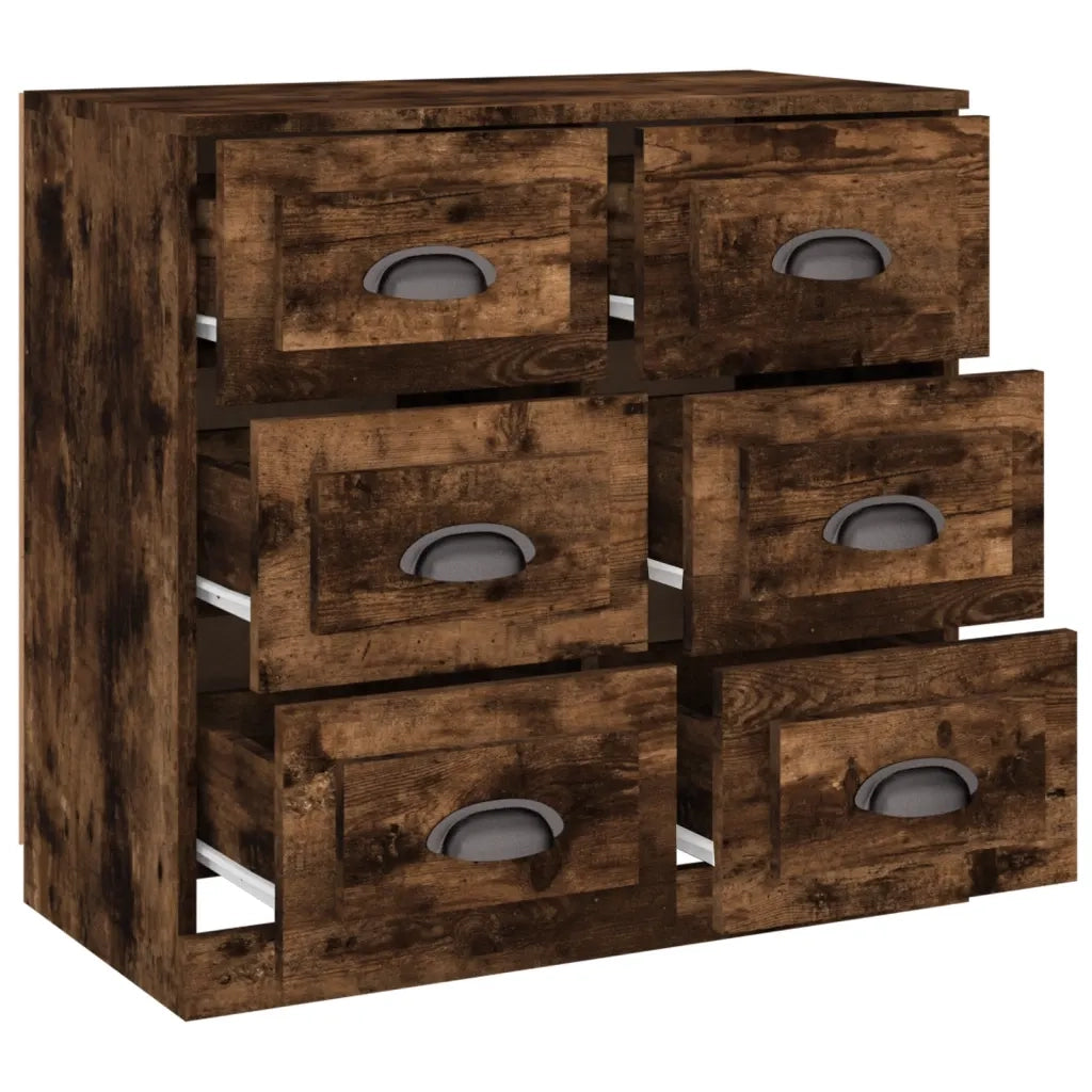 Credenza Rovere Fumo 70x35,5x67,5 cm in Legno Multistrato 816437