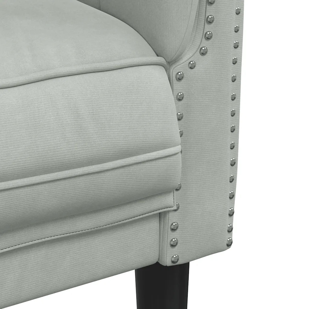 Poltrona-Divano Sedia-Poltroncina Grigio Chiaro in Velluto
