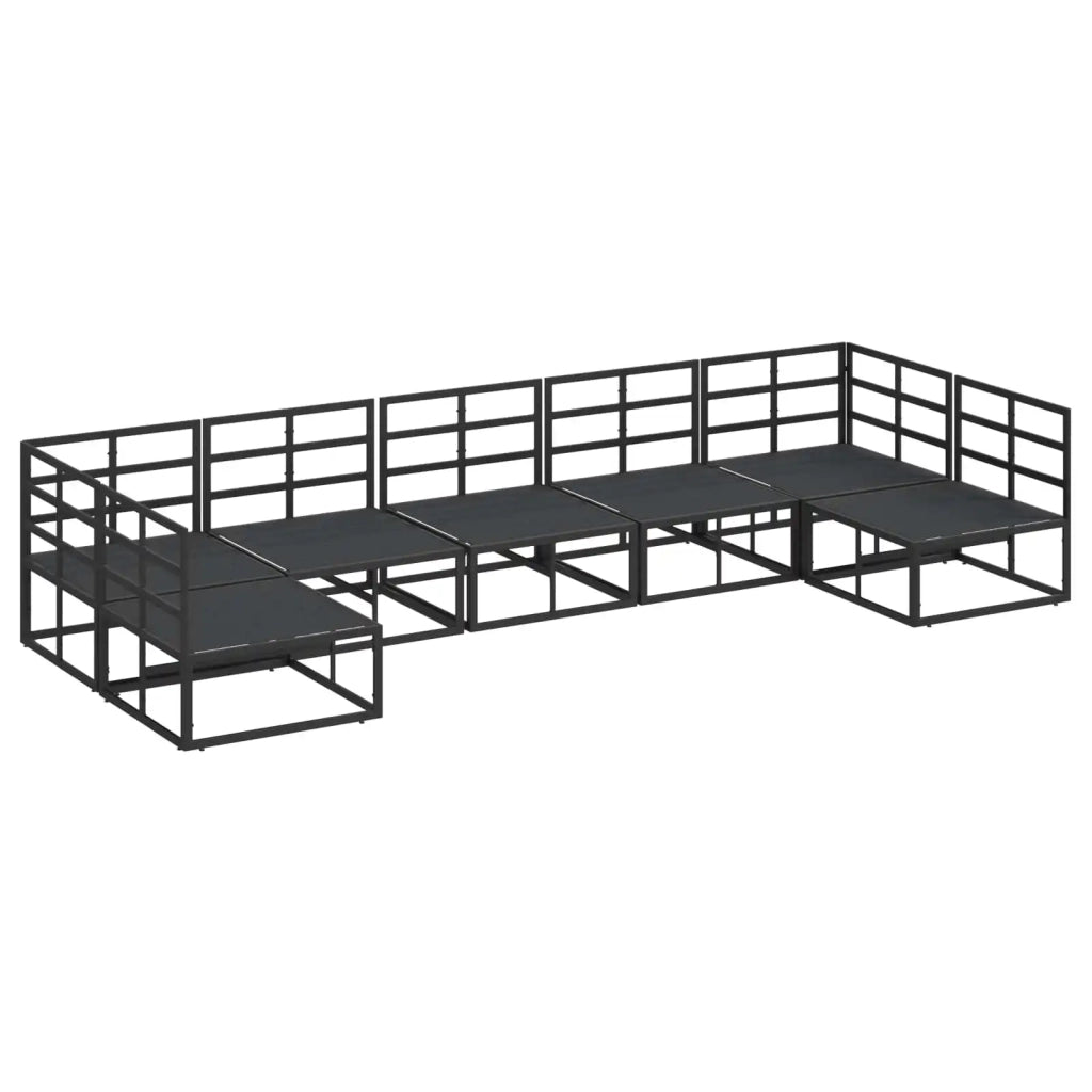 Set Divano da Giardino con cuscino 7 pcs Nero Alluminio 3378850