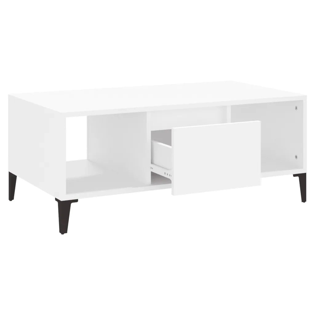 Tavolino da salotto | Tavolino da caff¨¨ | Tavolino da Soggiorno Bianco 90x50x36,5 cm in Legno Multistrato