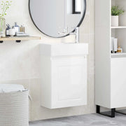 Mobile bagno con rubinetto Bianco Lucido 45,5 x 22,5 x 84 cm 889515