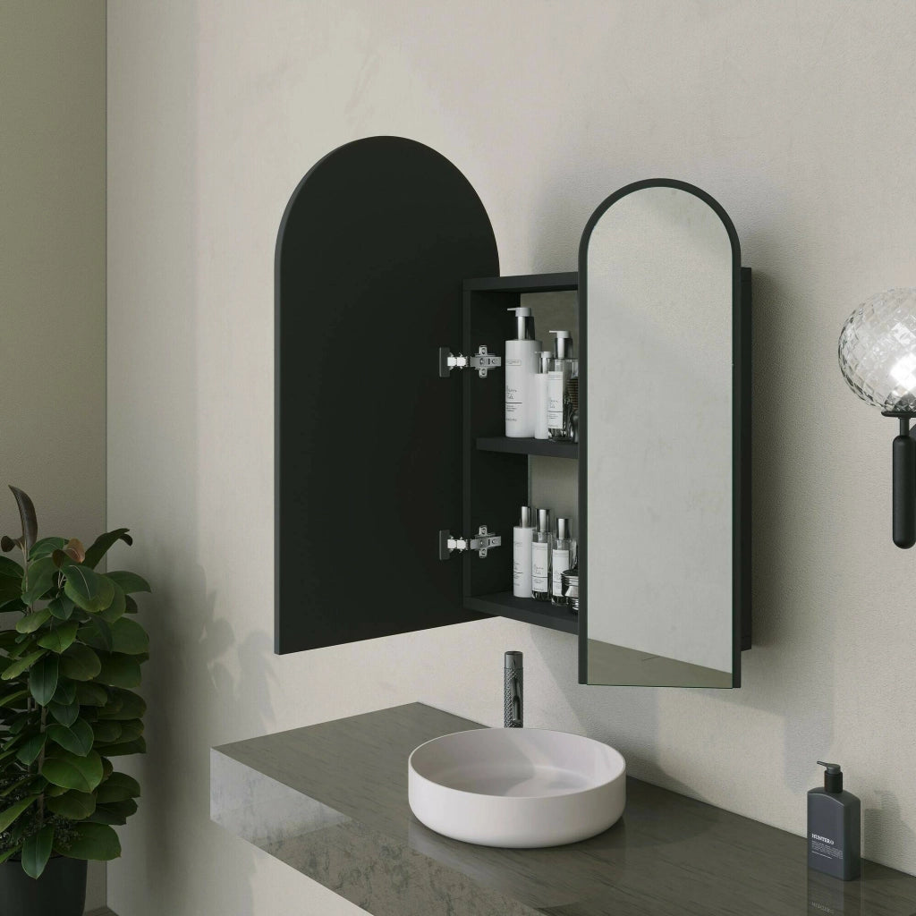 Mobile sottolavabo Paramaribo, Mobiletto da bagno, Contenitore porta lavabo, Armadio per lavandino, 50x12h45 cm, Nero