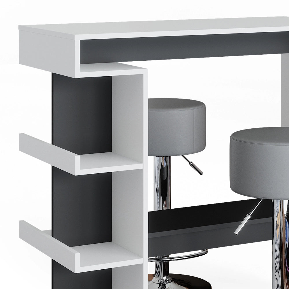 Vicco Tavolo bar con sgabelli Bianco 108 x 50 cm con 2 sgabelli da bar