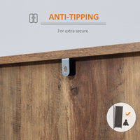 Credenza 120x39,5x77 cm in Truciolato e Metallo Marrone