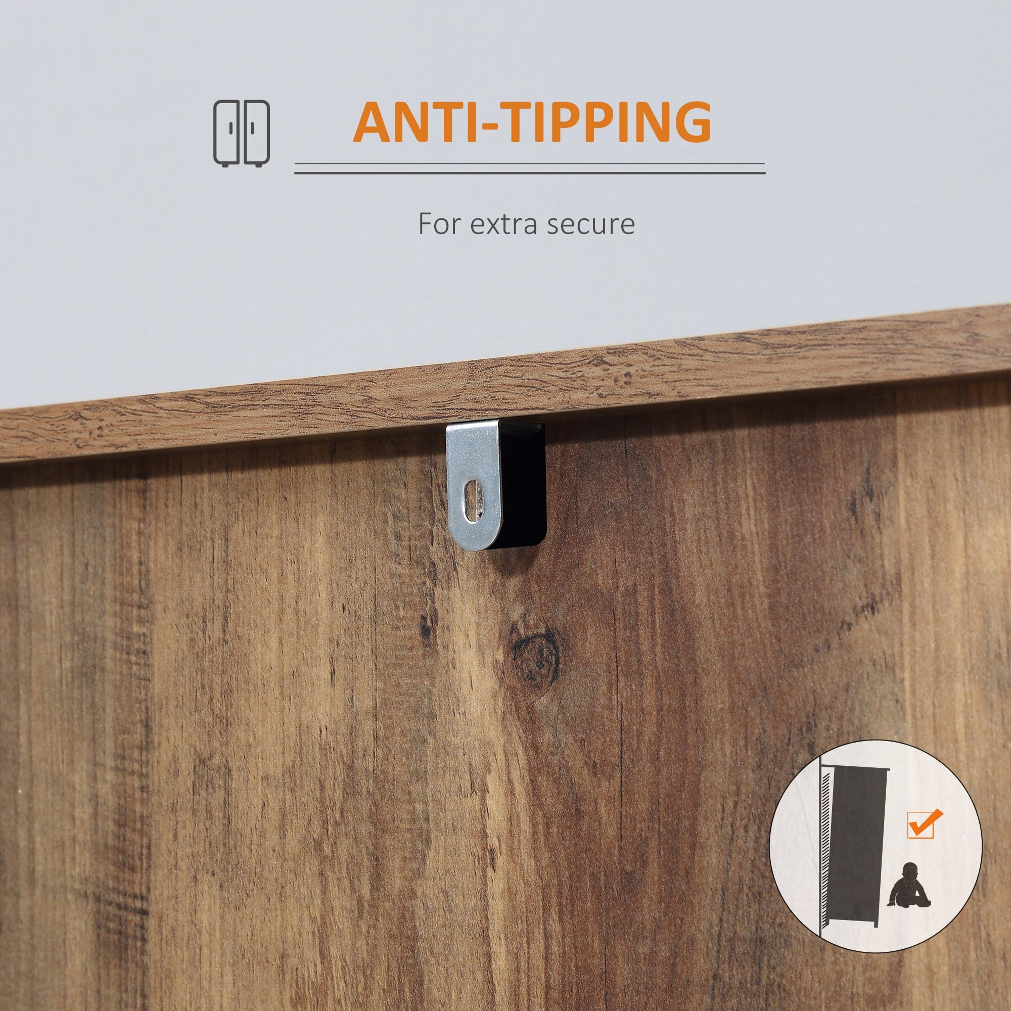 Credenza 120x39,5x77 cm in Truciolato e Metallo Marrone