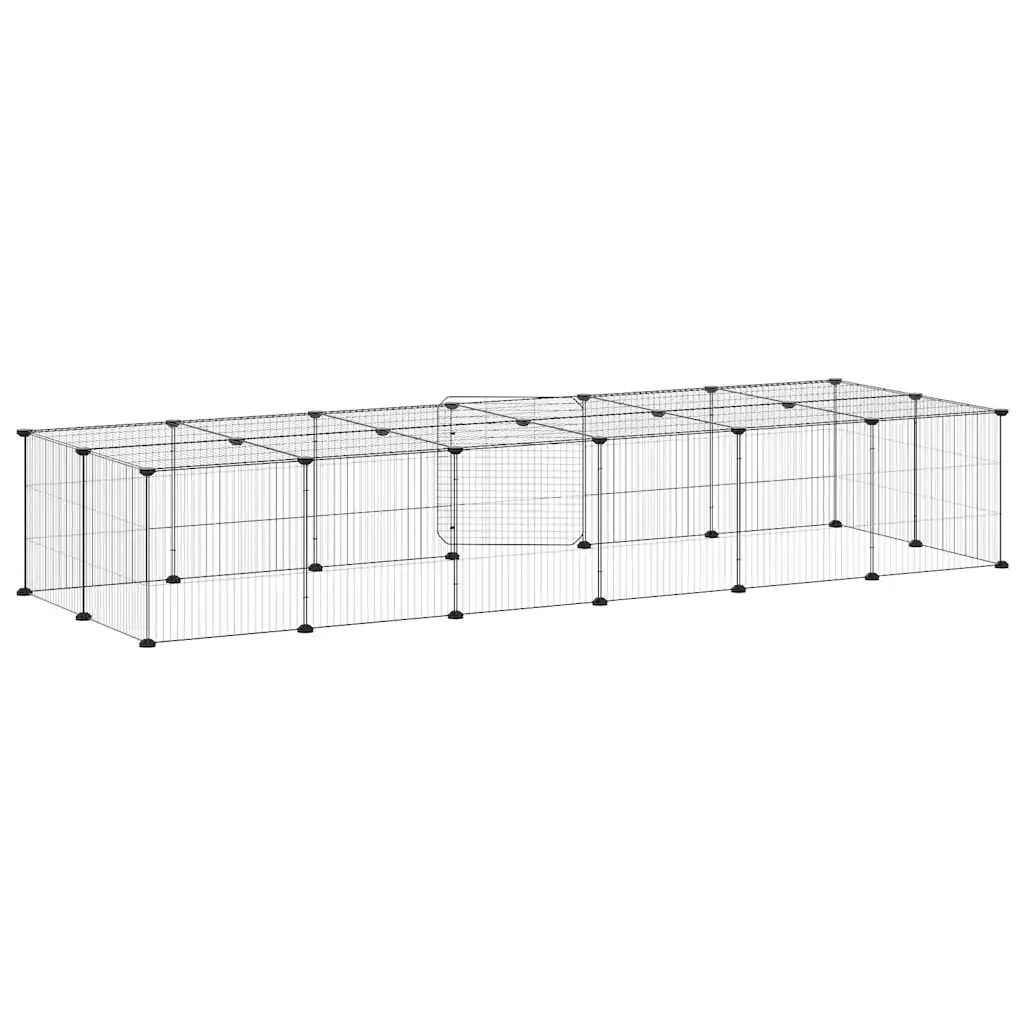 Gabbia per Animali 28 Pannelli con Porta Nero 35x35 cm Acciaio CFW8536295