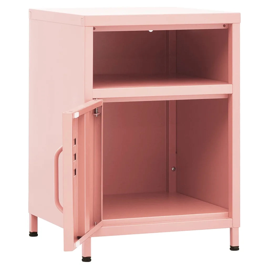Comodino-Tavolino da notte Rosa 35x35x51 cm in Acciaio 510464