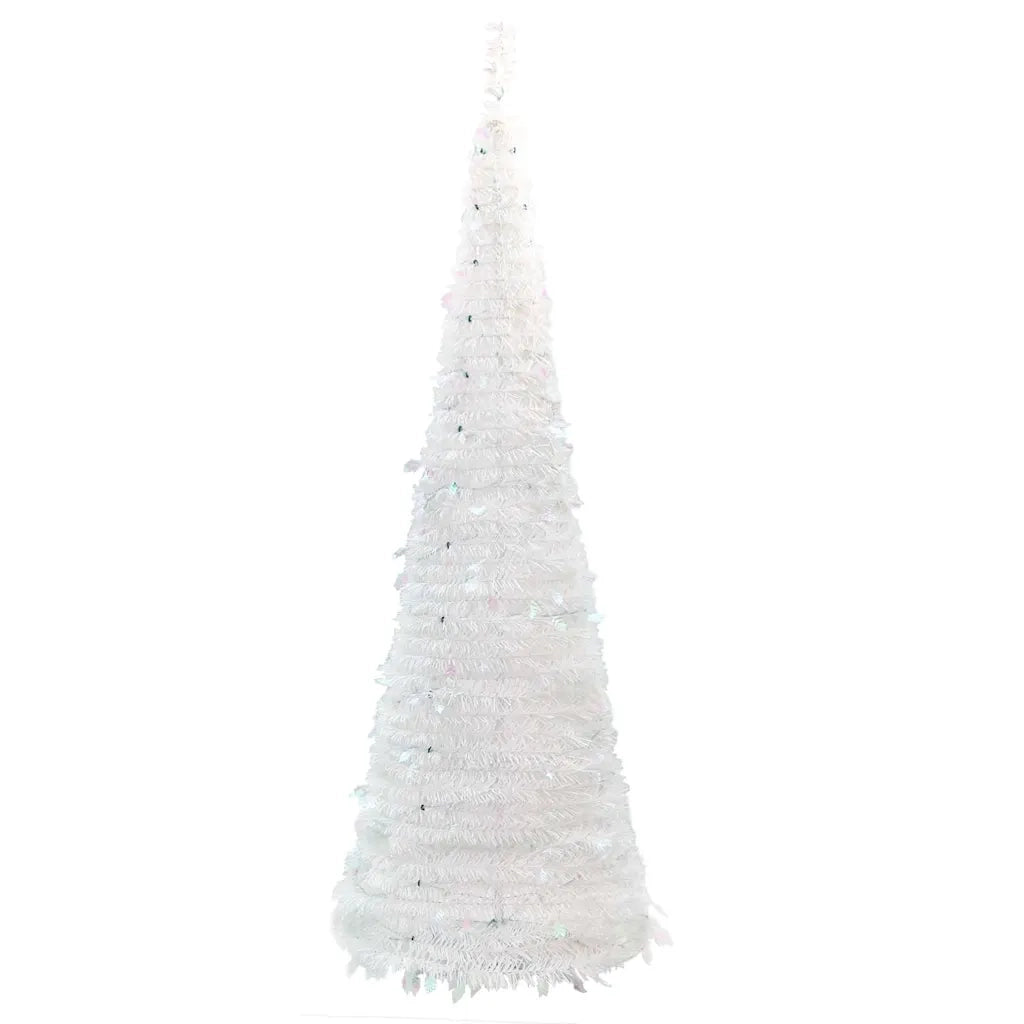 Albero di Natale Artificiale Pop-up-Albero Natalizio con 150 LED Bianco 180 cm