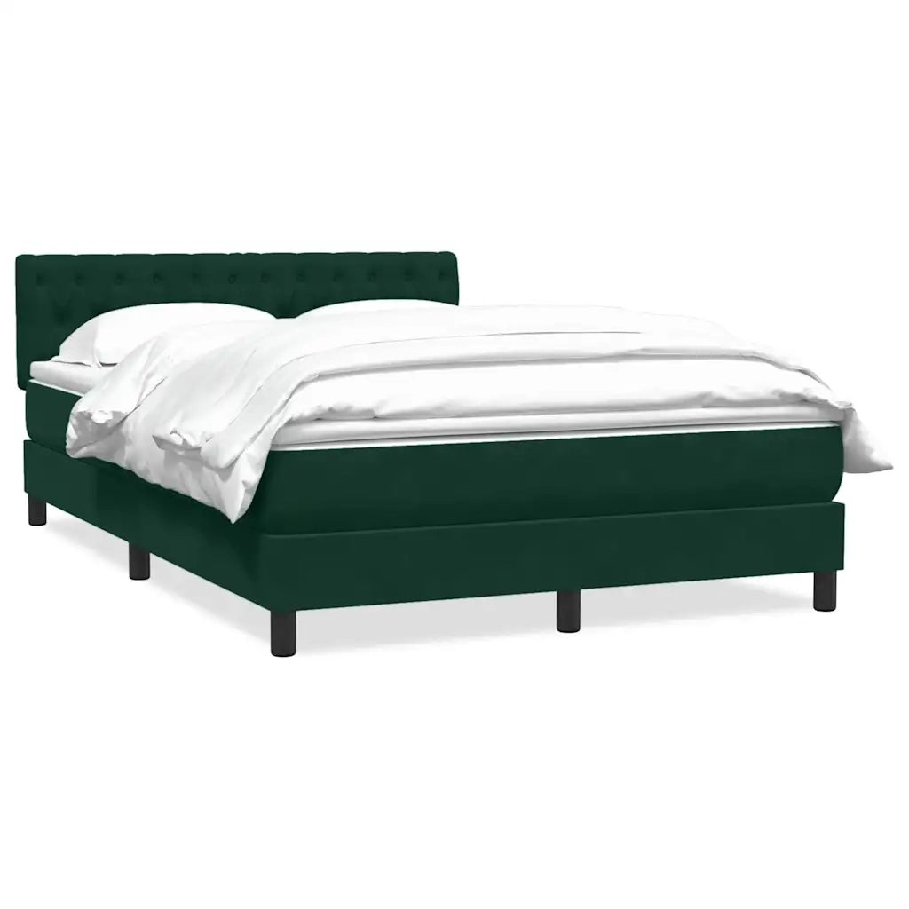 vidaXL Giroletto a Molle con Materasso Verde Scuro 160x220 cm Velluto