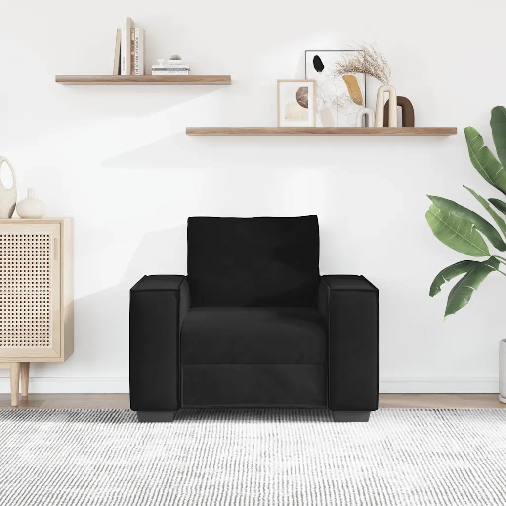 Divano Sedia-Poltrona-Sofa Relax Nero 60 cm Velluto 837502