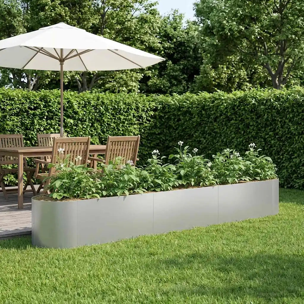 Letto rialzato da giardino Acciaio zincato 300 x 40 x 40 cm 8011731