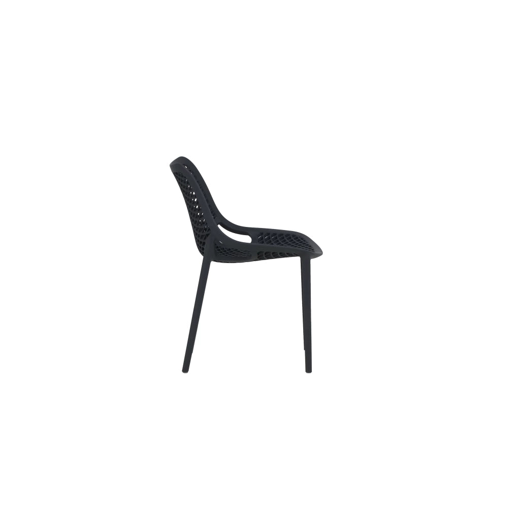 Set 4 sedie design polipropilene e fibra di vetro antracite 50x60x82 - Mobili 2G