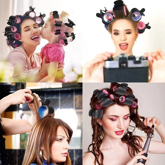 Set di Spille per Capelli - Rotoli per Capelli - Chiome Senza Calore - Spille ad Adesivo