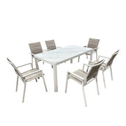 C SET TAVOLO C/6 SEDIE ALU STONE- C LINE OUTDOOR- 1,0 pz