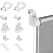Set di 2 Persiane a Rulli senza Fissaggio, PVC, Blocco Luce Doppio Nero
