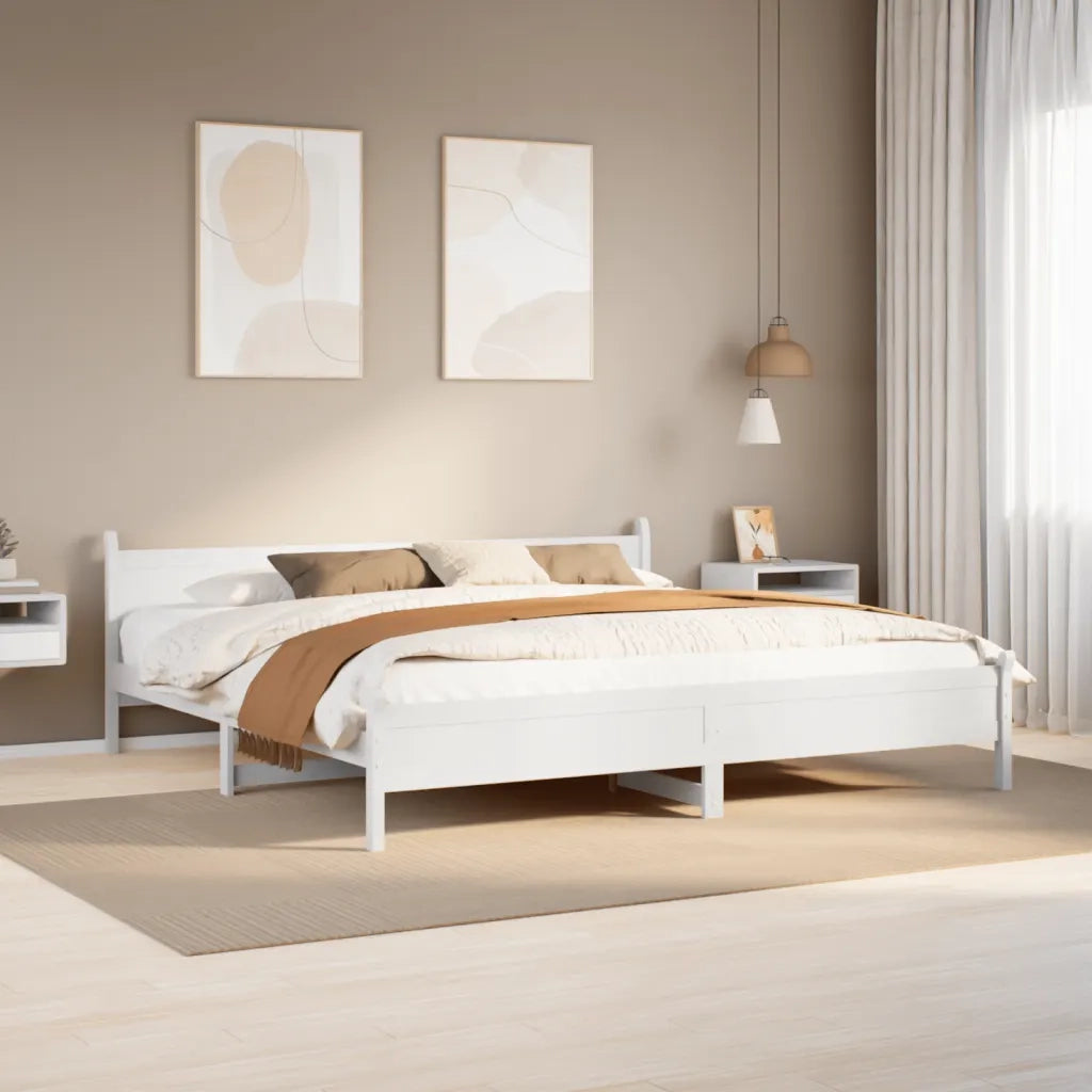 Letto senza Materasso Bianco 180x200 cm Legno Massello di Pino 855583
