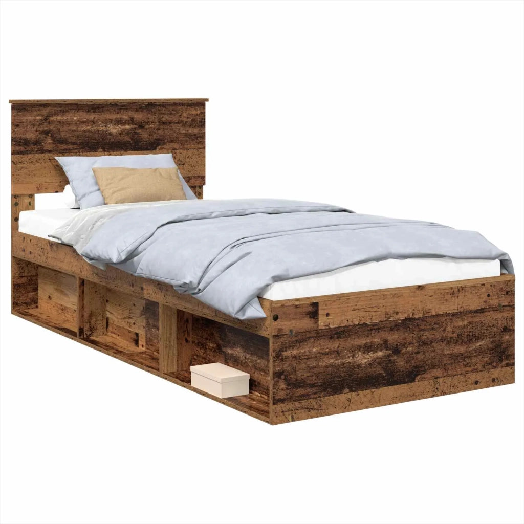 Struttura del letto con testiera Legno vecchio 100 x 200 cm 3407920