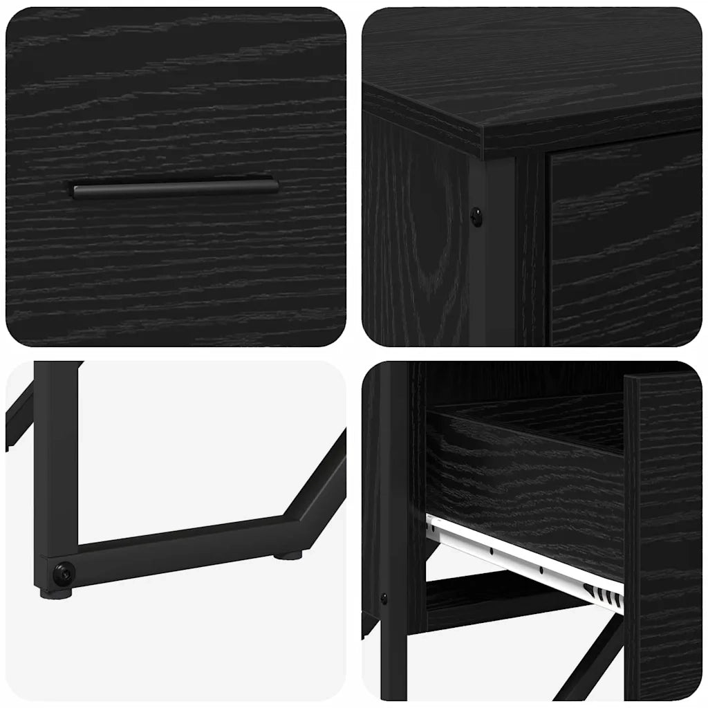 Cassettiera con cassetto 2 pcs Rovere Nero 91 x 35,5 x 74,5 cm 3365605