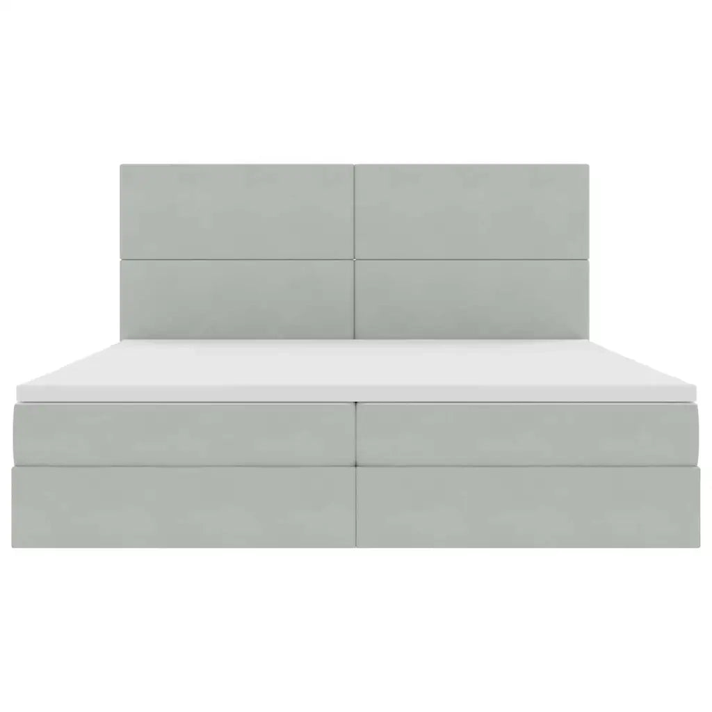 Letto con contenitore e LED Grigio chiaro 200 x 200 cm Velluto 3372627