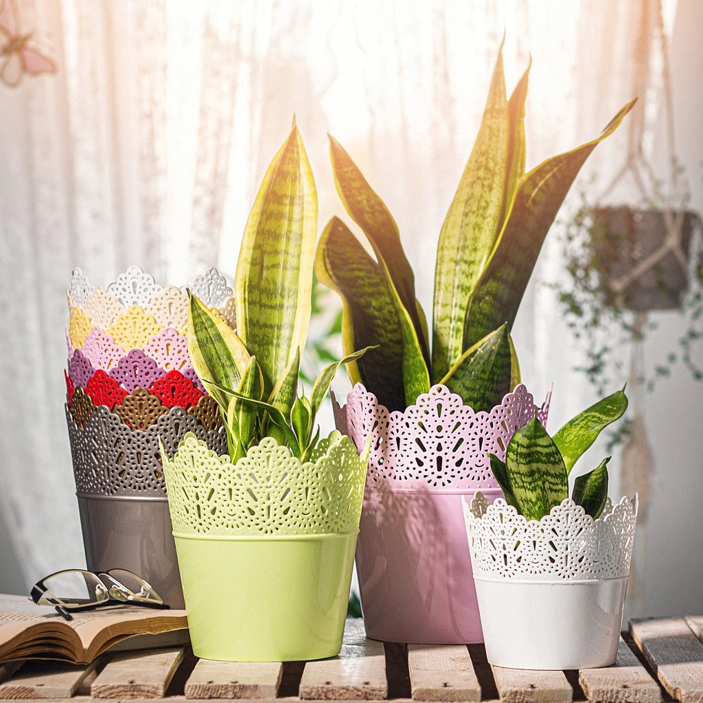 Vaso da fiori KADAX, vaso da fiori, coperchio, alto, in plastica, 16,5 cm, giallo