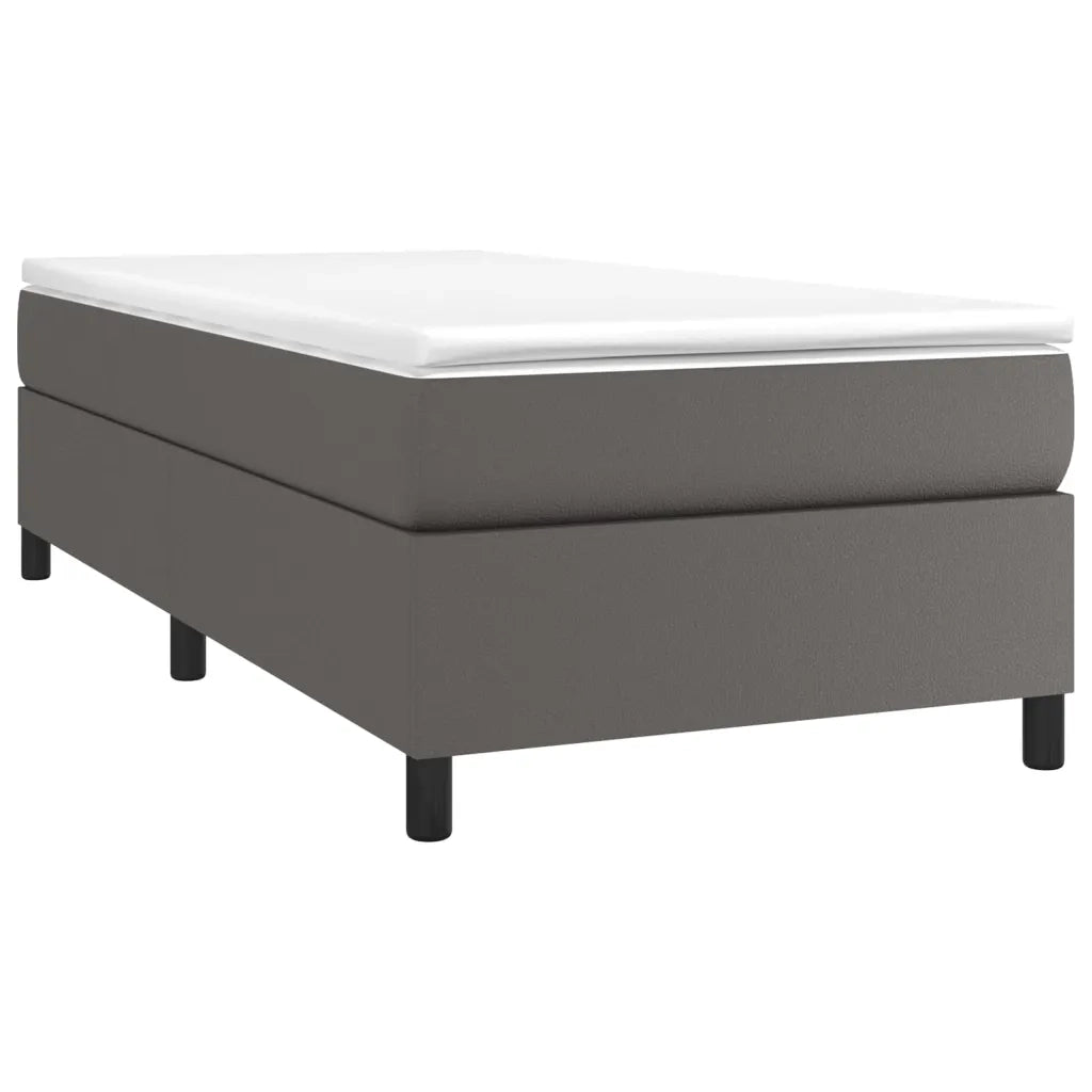 Giroletto a Molle con Materasso Grigio 90x190 cm in Similpelle 3144582