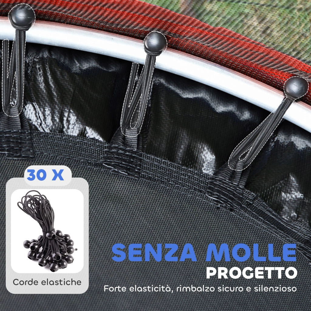 Trampolino per Bambini 3-6 Anni con Rete di Sicurezza, Senza Molle, ?160x190 cm, Multicolore