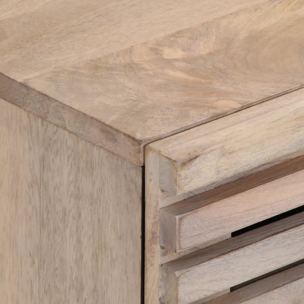 Comodini 2pz 40x34x46 cm in Legno Massello di Mango Sbiancato