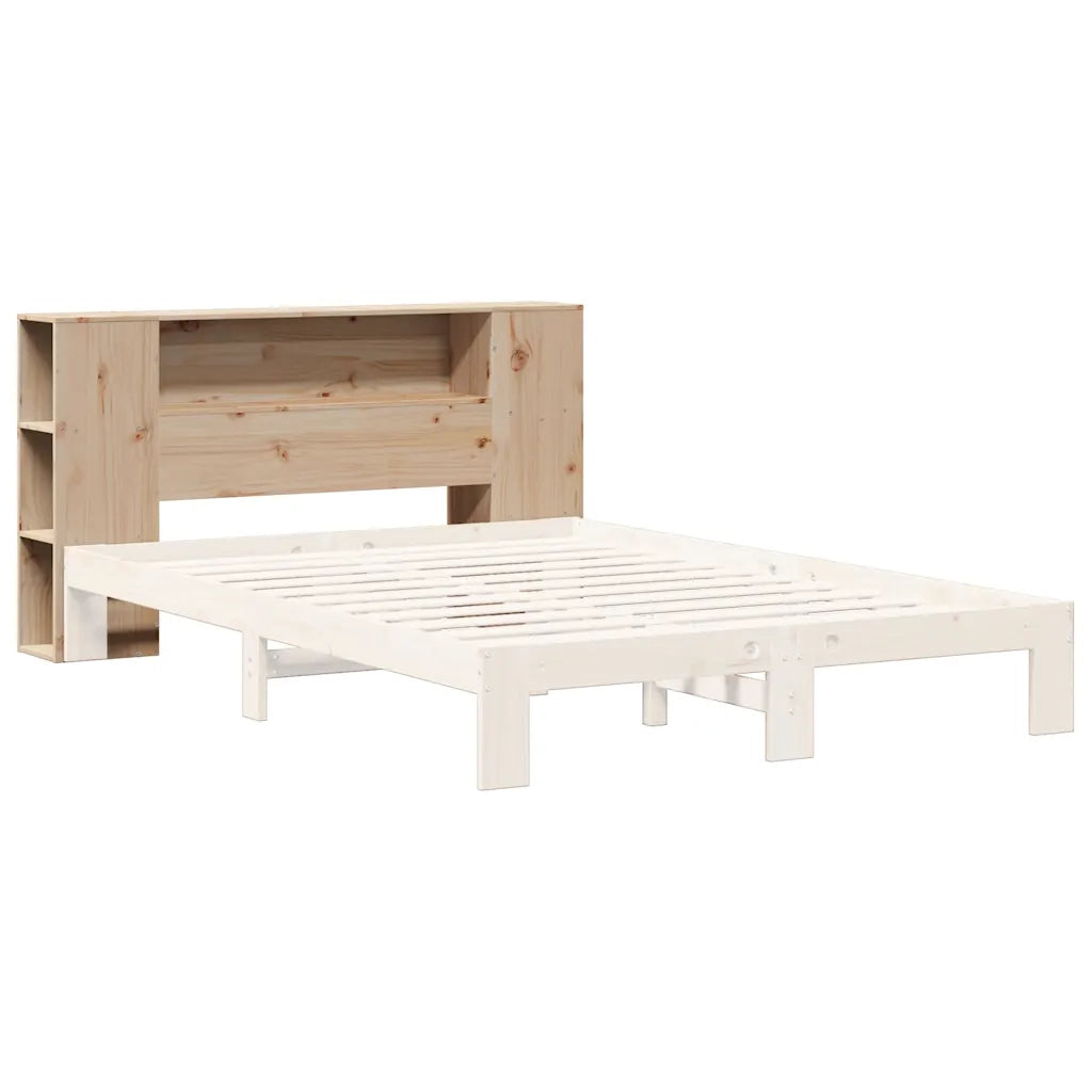 Testiera con Ripiani 140 cm in Legno Massello di Pino