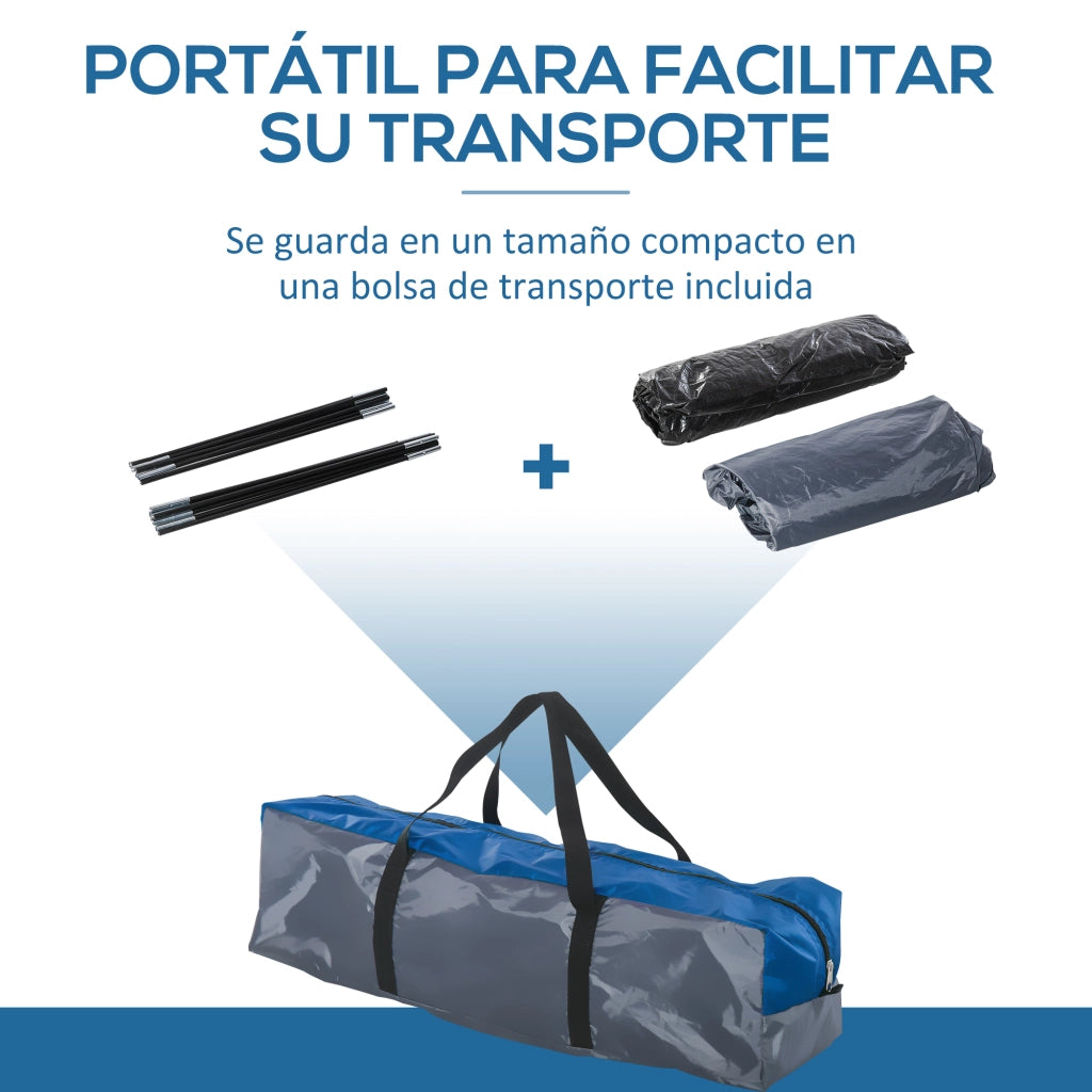 Tenda da campeggio 3 persone ¨C zephmum ¨C 250x300x130 cm grigio e blu