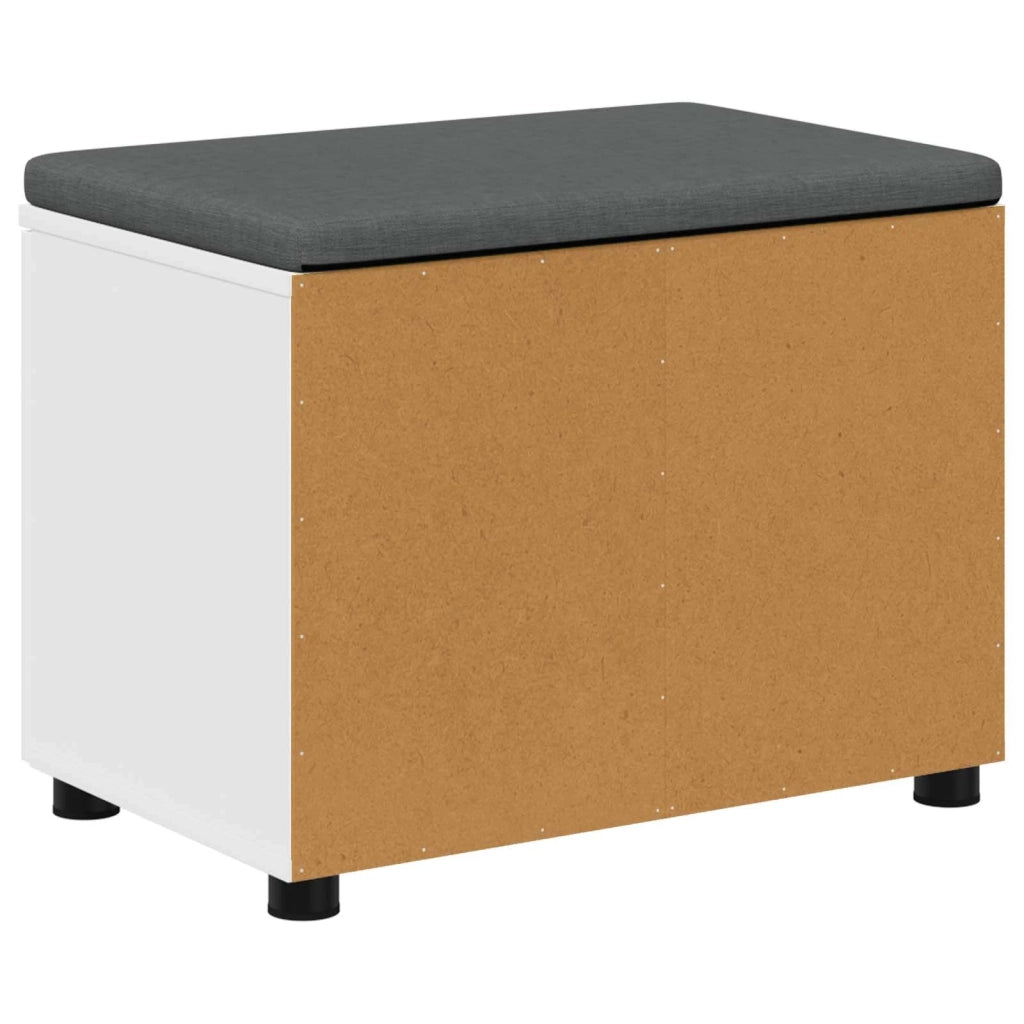 Panca per ingresso con cuscino con porta Bianco 60 x 38 x 46 cm 891472