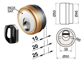 DEFENDER MAGNETICO MAG MONOLITO ANTIACIDO MR500 BRONZATO  ø mm.50x15h. compatibile con serrature Cipierre    DISEC