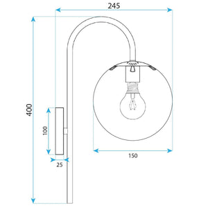 Lampada Da Parete G090-1w Black