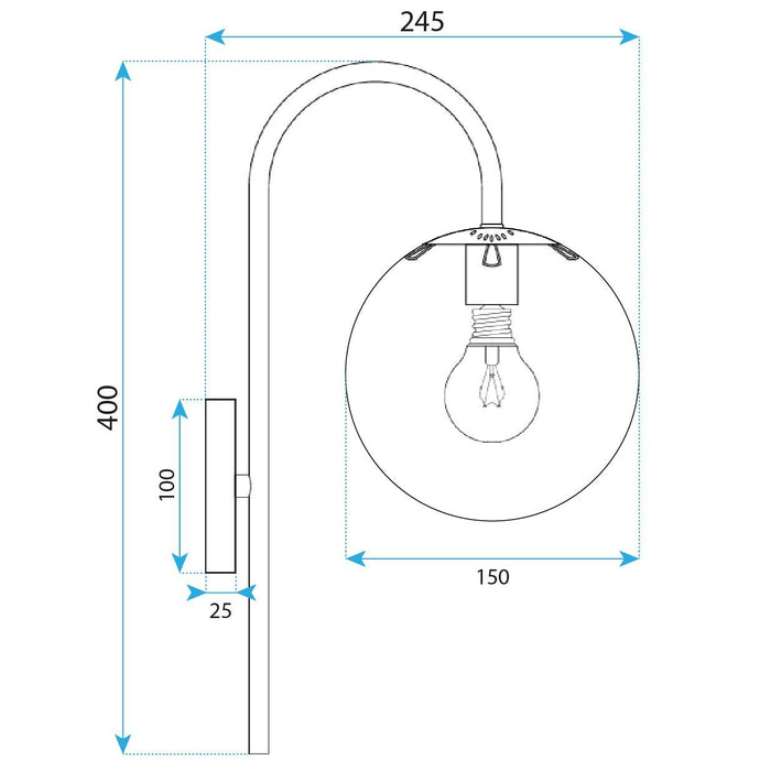 Lampada Da Parete G090-1w Black