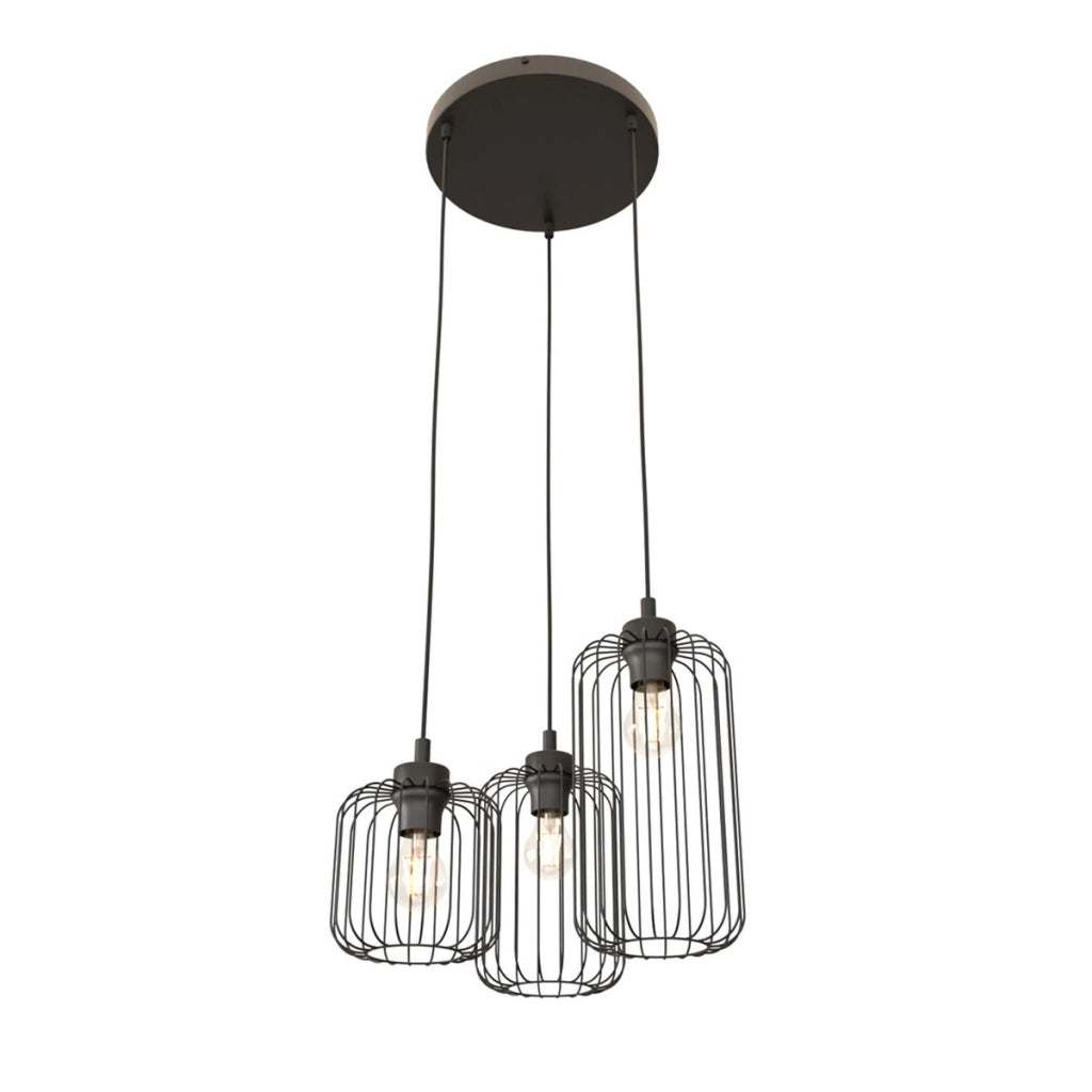 Lampada a sospensione Vander in acciaio nero opaco