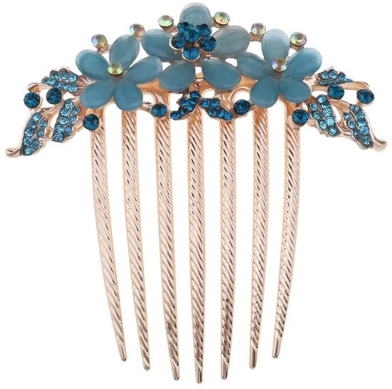 Accessori per capelli con decorazioni in strass - fiori - 9,3 x 9,3 cm - leggero - per bambine - per matrimoni