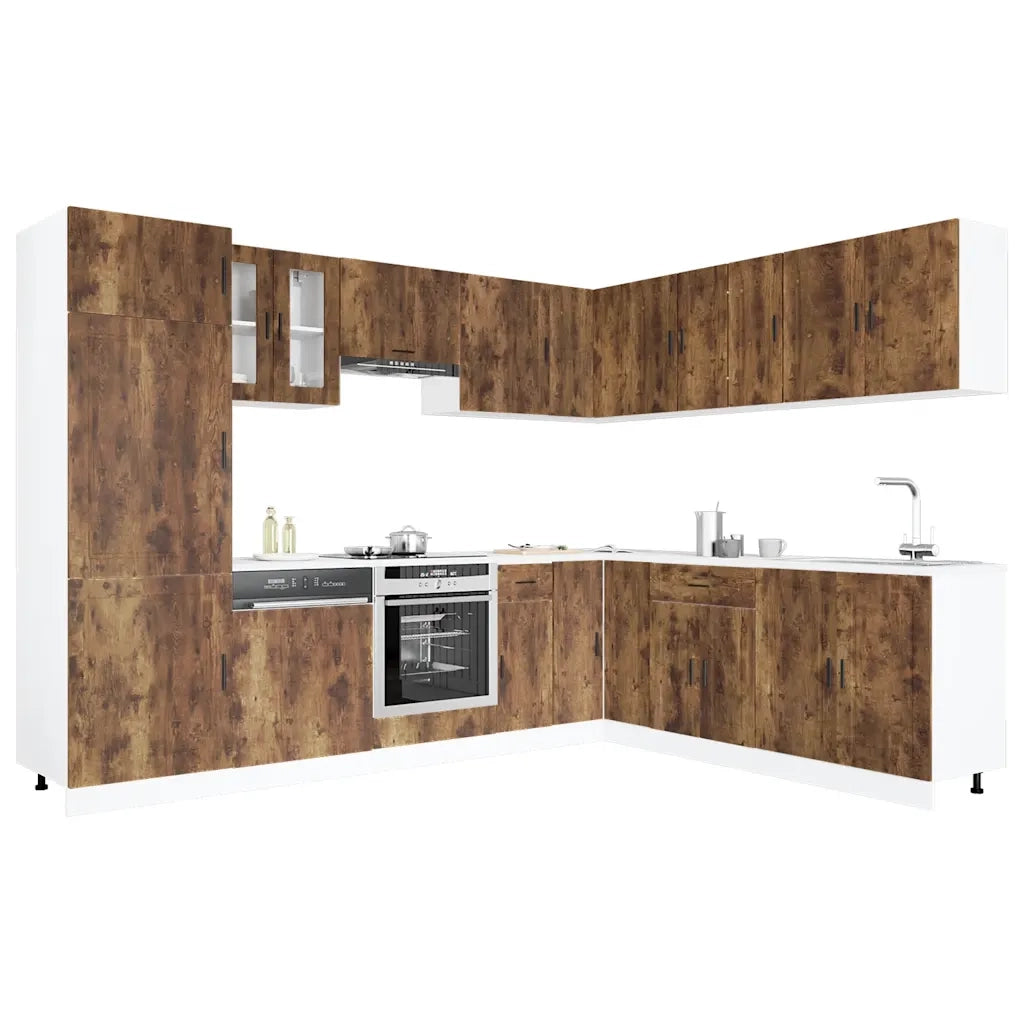 Set Mobili da Cucina 14 pz Porto Rovere Fumo in Truciolato