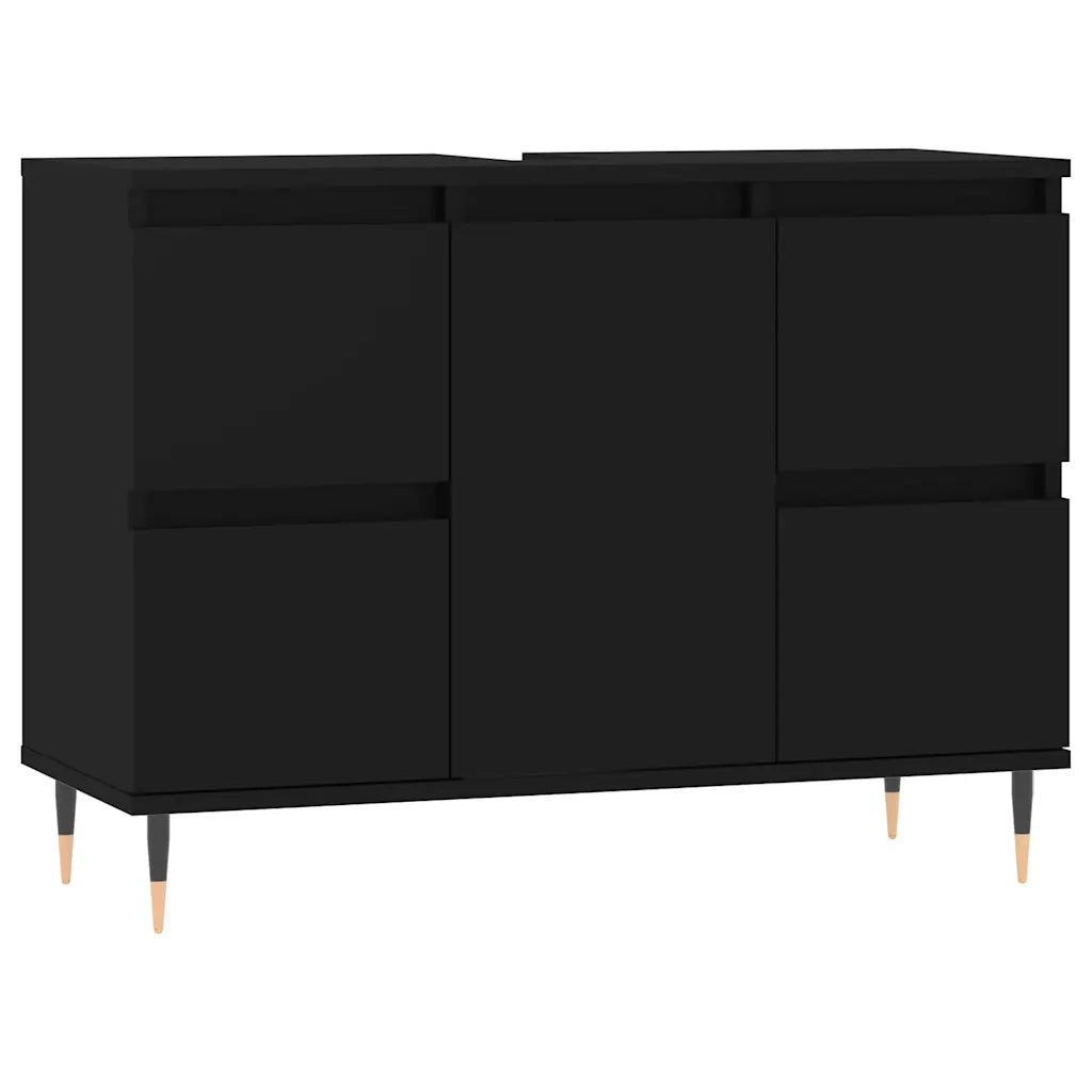 Mobile da Bagno | Armadio da bagno Nero 80x33x60 cm in Legno Multistrato